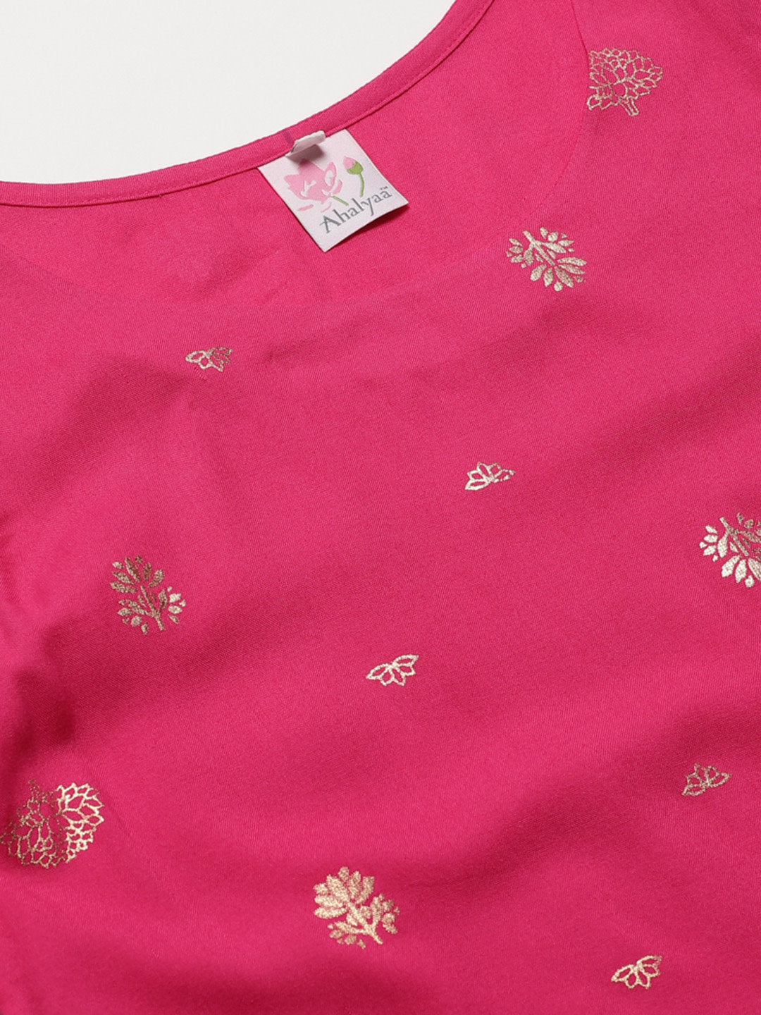 Pink & Gold Printed Tunic Top | Women's Indian Kurta Ladies