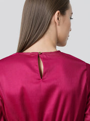 Rosah Women Pink High Neck Dyed Smart Casual Top-RSTPSTDY-06