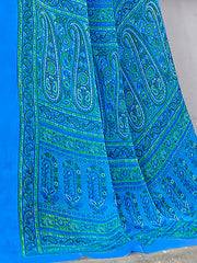 Women's Kota Doria Cotton Green Printed Designer Saree With Blouse Piece-BALUSHA104