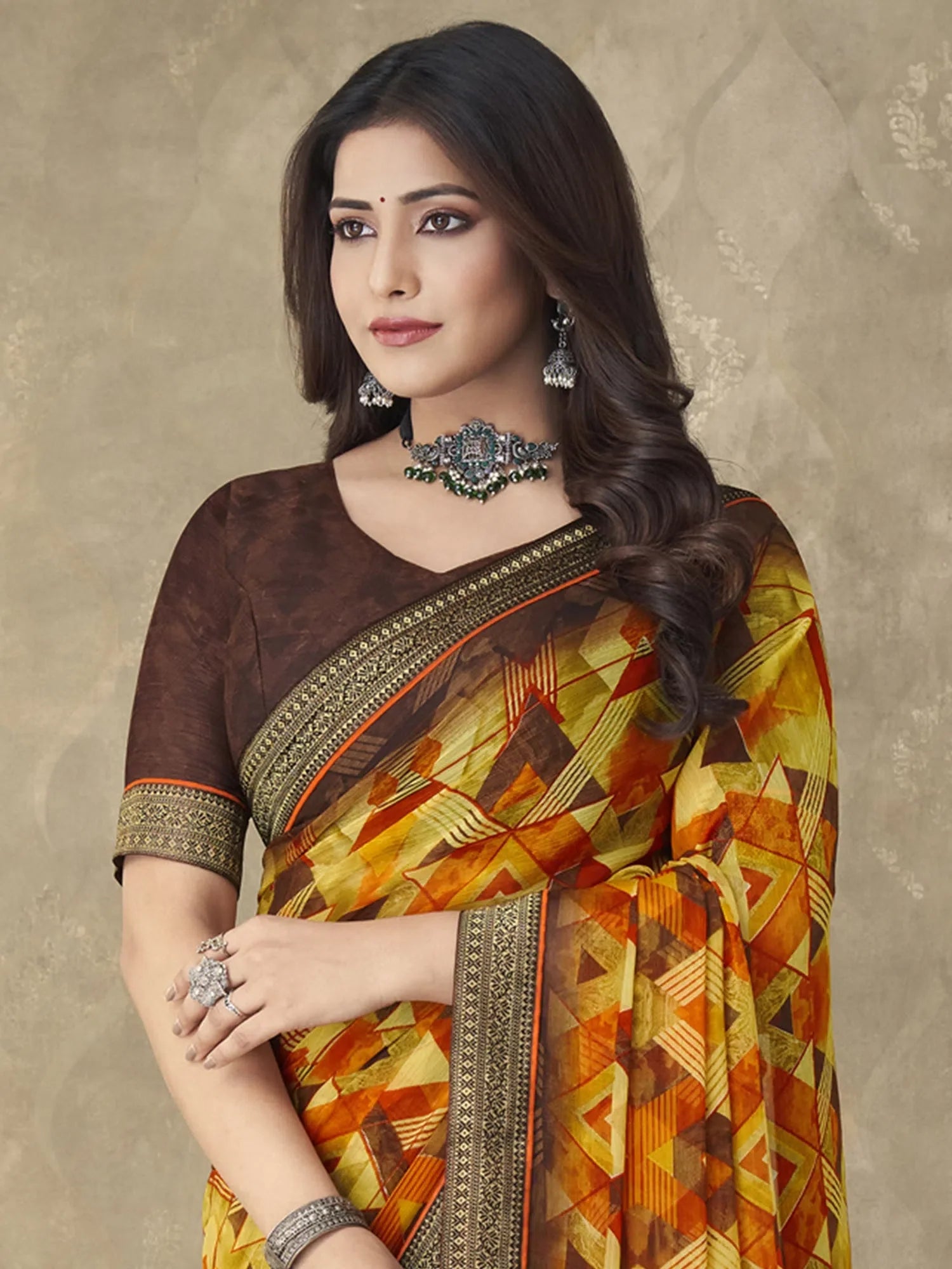 Yellow Embellished Saree | Designer Sarees India