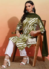 Women's Crepe Printed Straight Kurta Pant With Dupatta-ME113-MHNDWHT-CRP-KPD