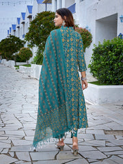 Women's Viscose Printed Flared Kurta Pant With Dupatta-ME156-surbhiRamablu-SKD