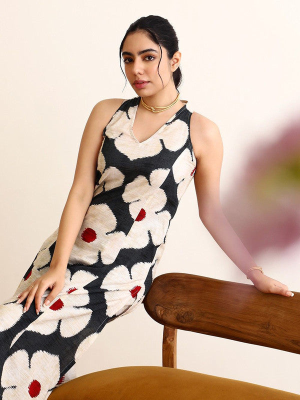 Women's Printed A-Line Kurta With Pant Set