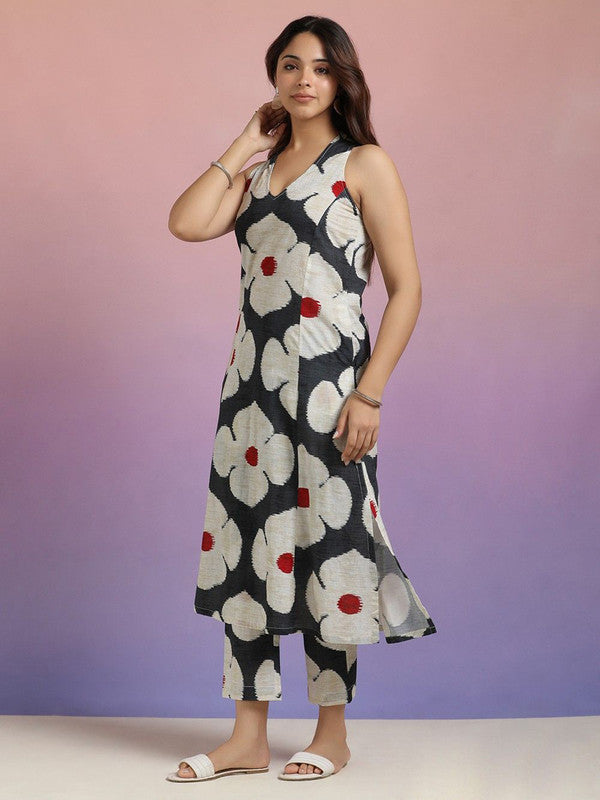 Women's Printed A-Line Kurta With Pant Set
