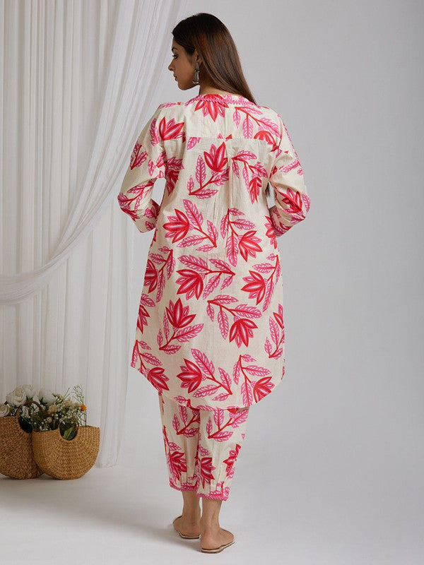 Women's Printed A-Line Kurta With Pant Set
