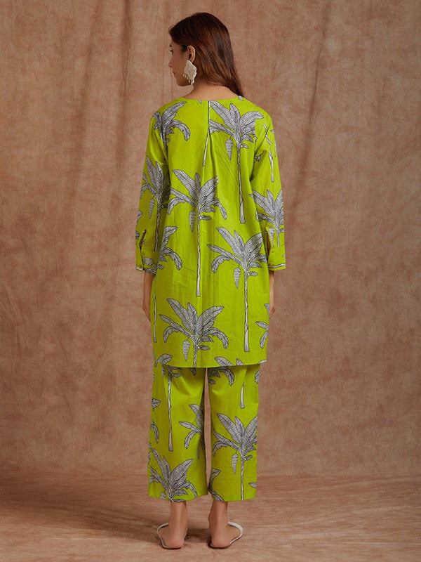 Women's Printed A-Line Kurta With Pant Set