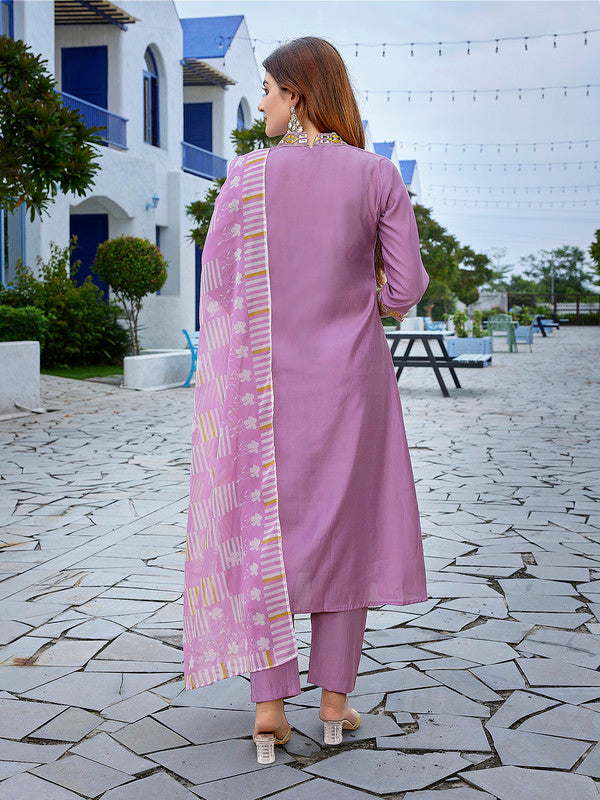 Women's Viscose Solid Flared Kurta Pant With Dupatta