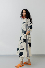 Women's Viscose Floral Printed Straight Kurta Set With Palazzo-ME62 white dadam