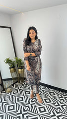Women's Viscose Floral Printed Straight Kurta Set With Pant-ME65-BLACK KERI-KP
