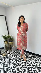 Women's Viscose Floral Printed Straight Kurta Set With Pant-ME65- REDKERI-KP