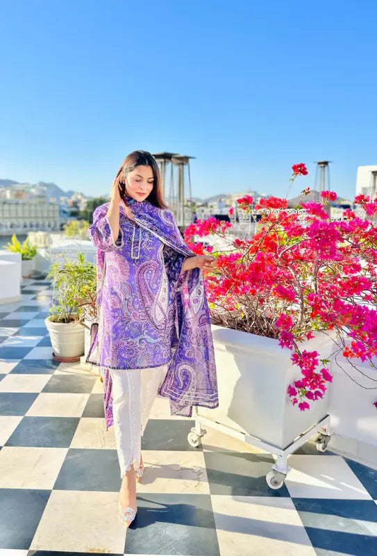 Women's Viscose Printed Straight Kurta Pant With Dupatta