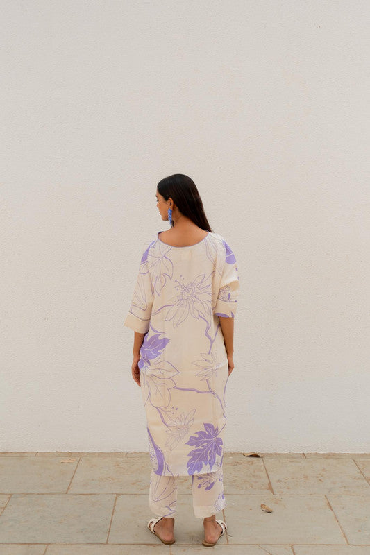 Women's Cotton Floral Printed A-Line co-ord set
