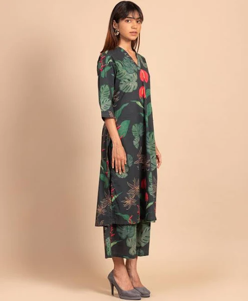 Women's Viscose Floral Printed Straight co-ord set