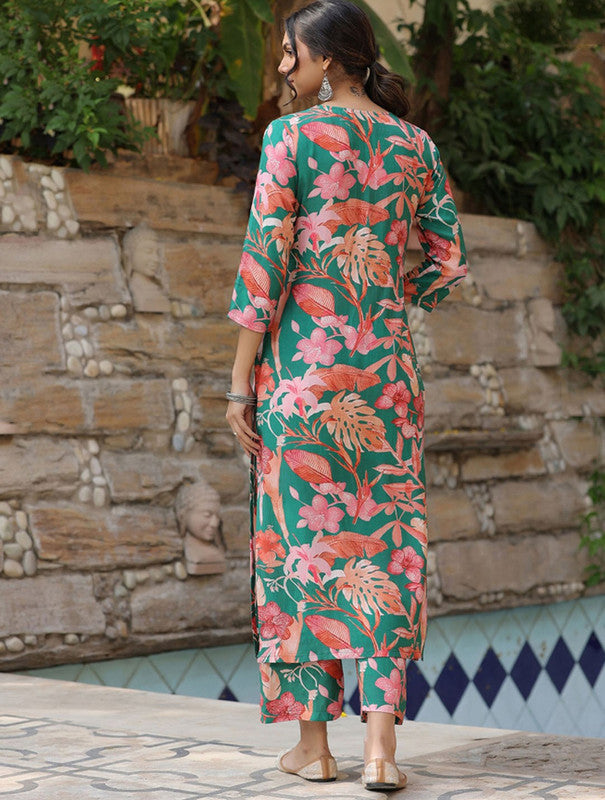 Women's Viscose Floral Printed Straight co-ord set