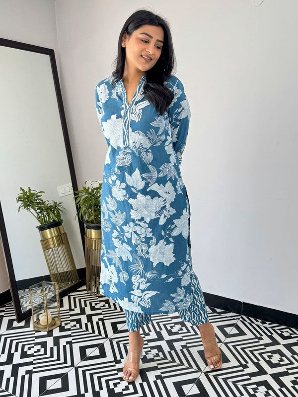 Women's Viscose Printed Straight Kurta Pant With Dupatta