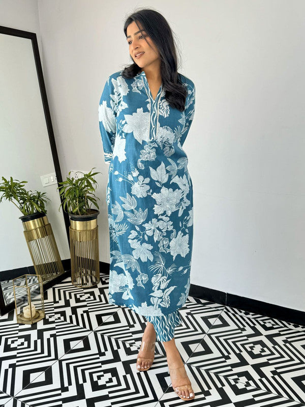 Women's Viscose Printed Straight Kurta Pant With Dupatta
