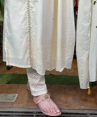 Women's Cotton Embroidered Flared Kurta Pant With Dupatta-ME93-Borar