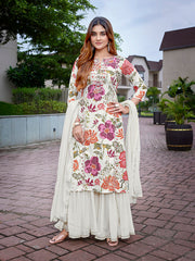 Women's Viscose Embroidered Straight Kurta Pant With Dupatta-ME94-surbhimirrorprint