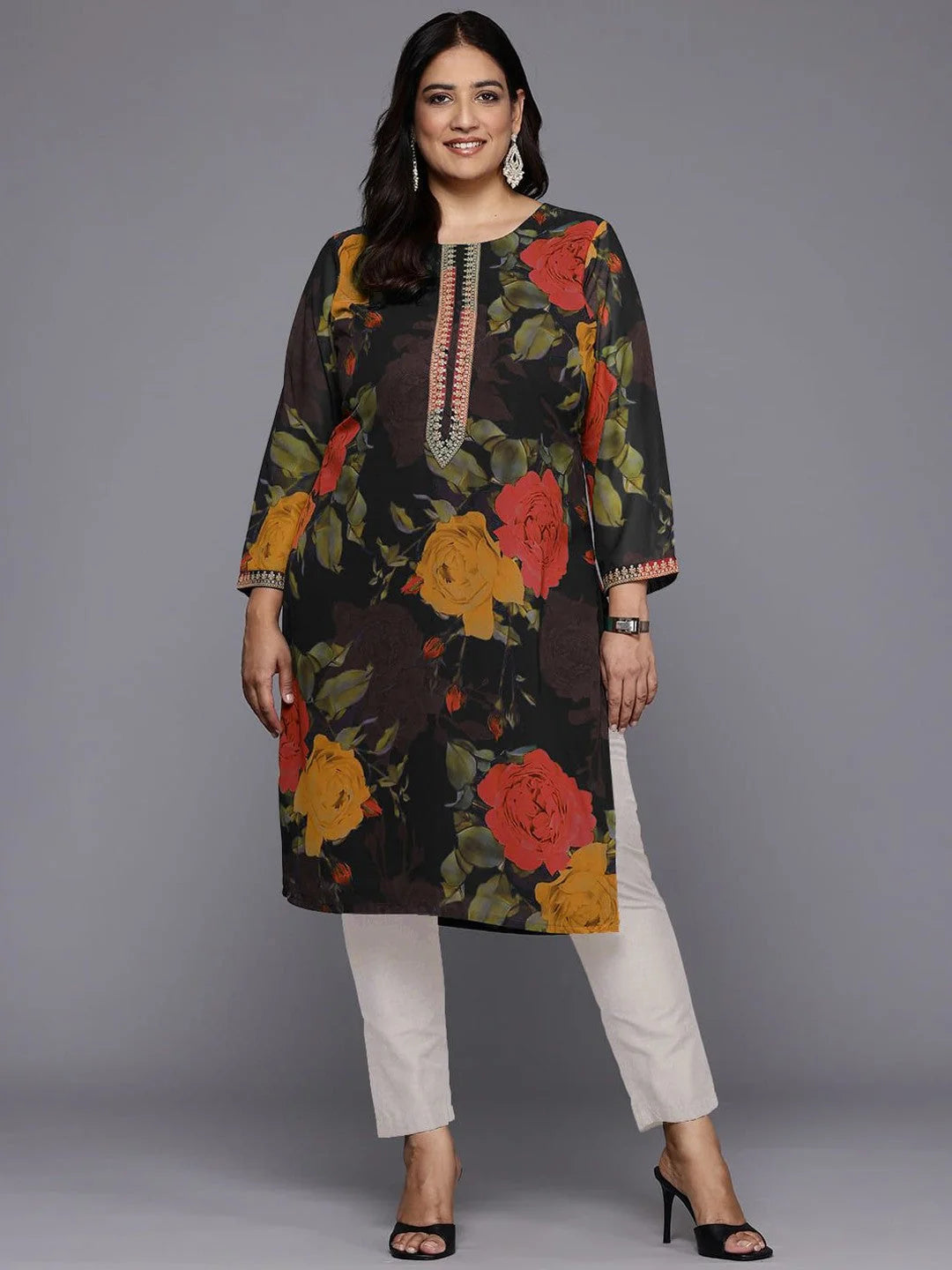 Georgette Floral Kurta for Women | Elegant Indian Kurtas