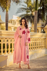 Cotton Blend Kurta Set for Women - Pink | MLWSHKS8922PNK