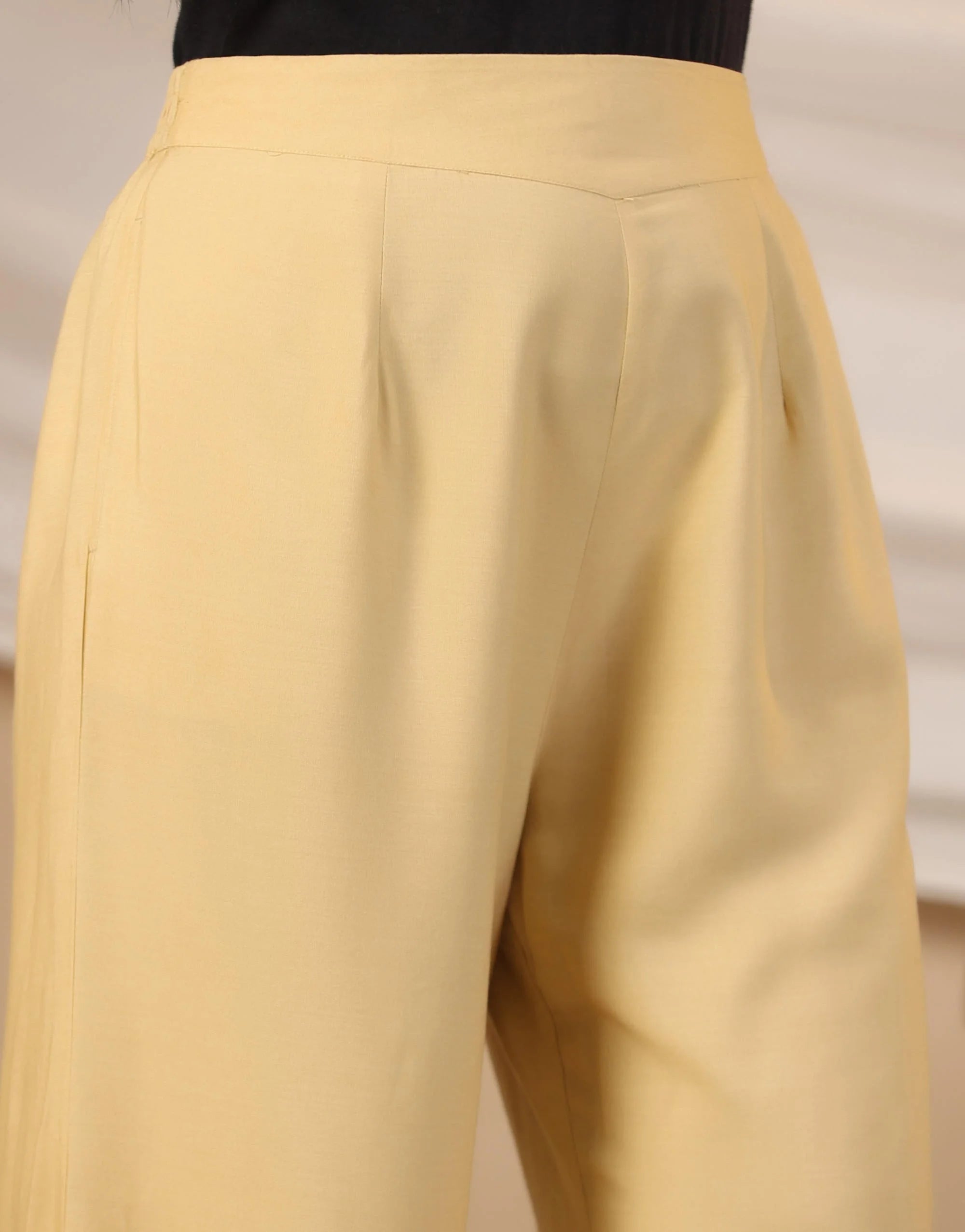 Beige Bell Bottom Palazzo Pants | Women's Rayon Comfort Style