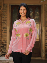 Rayon Flex Embroidered Women's Shirt