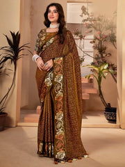 Women's Manipuri Cream Printed Designer Saree With Blouse Piece-MORPNKH101