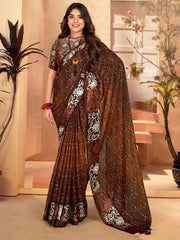 Women's Manipuri Cream Printed Designer Saree With Blouse Piece-MORPNKH104