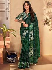 Women's Manipuri Cream Printed Designer Saree With Blouse Piece-MORPNKH108