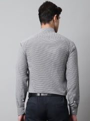 Men Grey Checks Pure Cotton Formal Shirt-SF-849