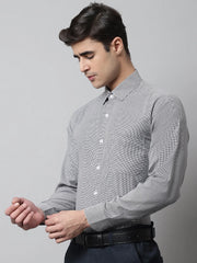 Men Grey Checks Pure Cotton Formal Shirt-SF-849