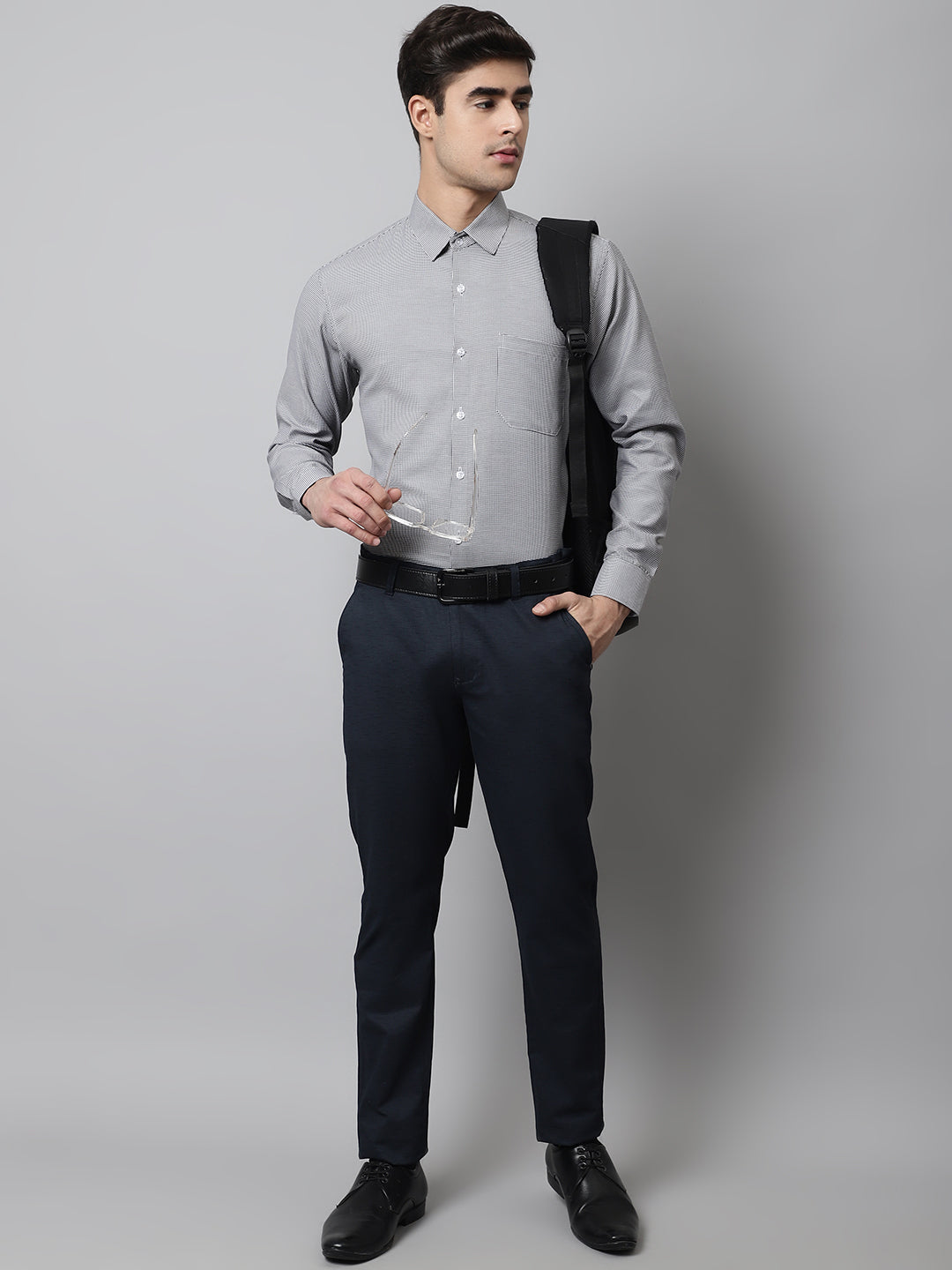 Grey Checks Pure Cotton Formal Shirts - Premium Mens Shirt
