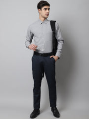 Men Grey Checks Pure Cotton Formal Shirt-SF-849
