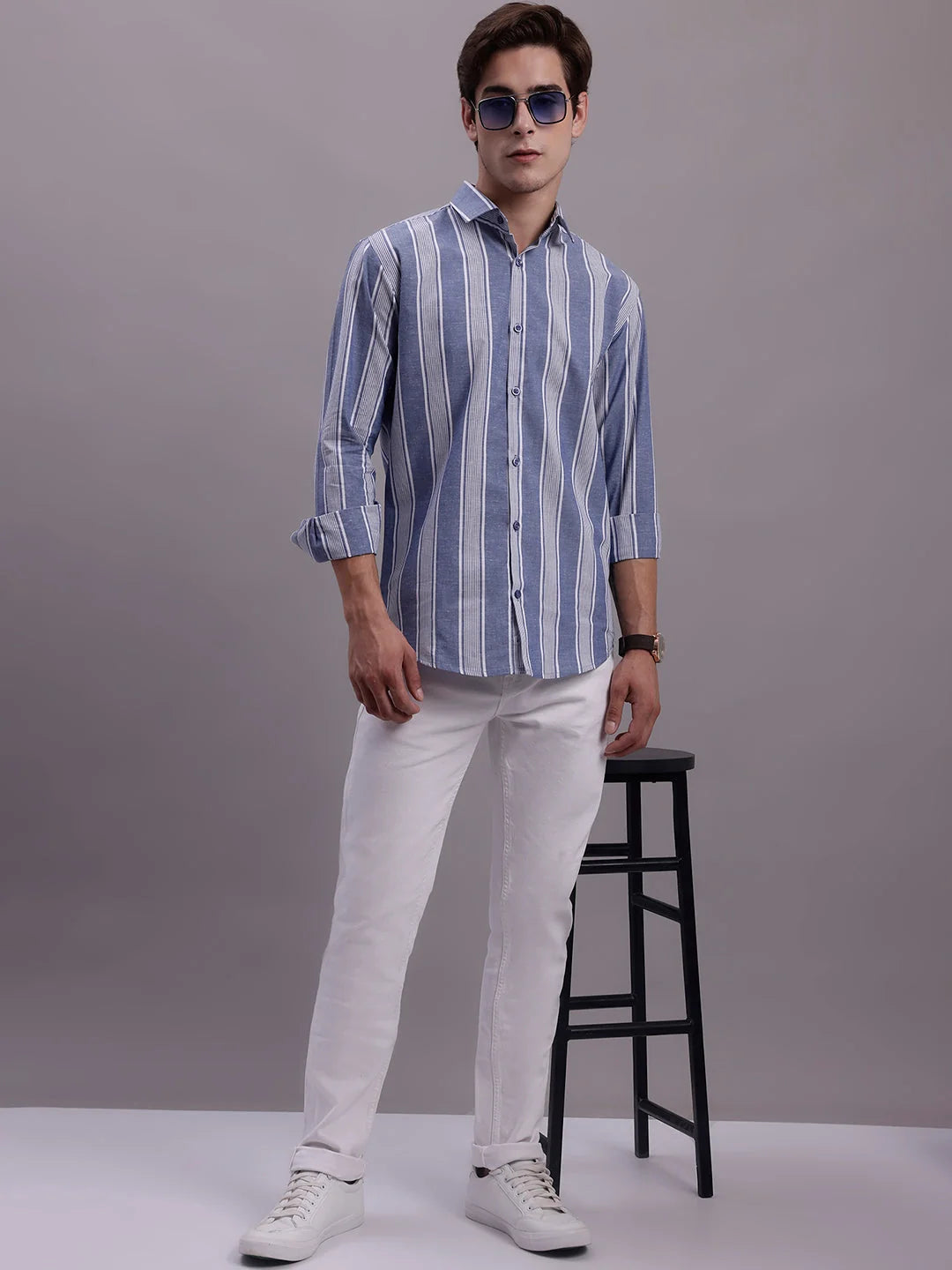 Men's Striped Casual Shirt SF 890 | Cotton Comfort Style