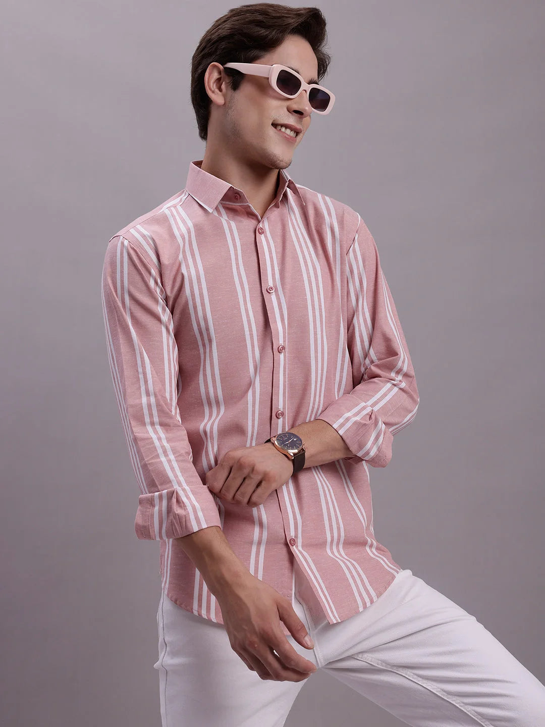 Men's Striped Casual Shirt SF-890Q | Cotton Comfort