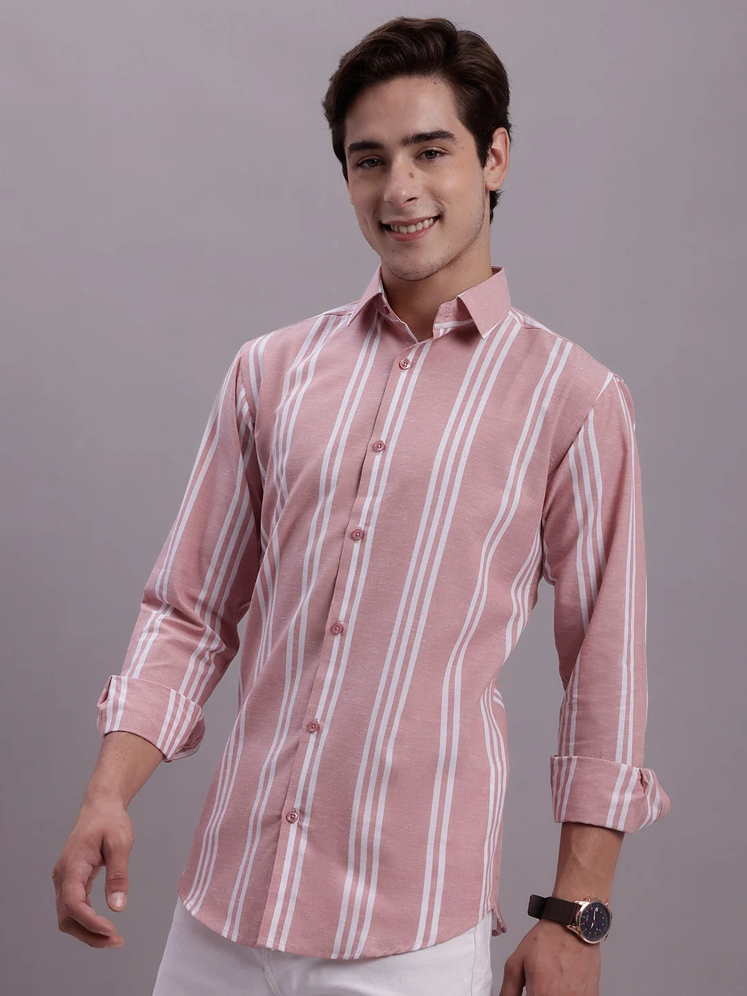 Men's Striped Casual Shirt SF-890Q | Cotton Comfort