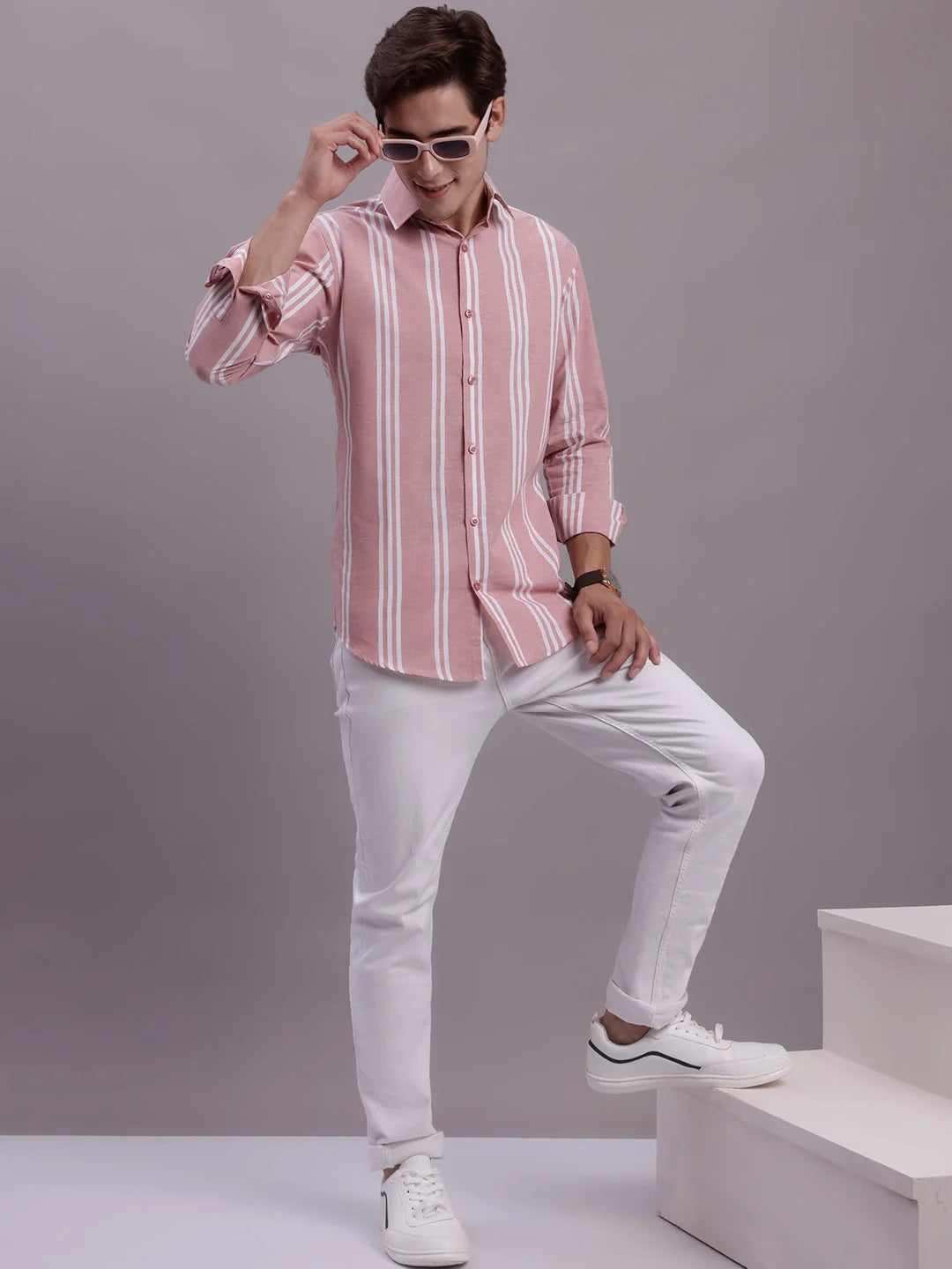 Men's Striped Casual Shirt SF-890Q | Cotton Comfort