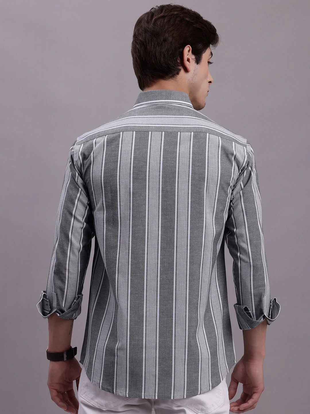 Men's Striped Cotton Shirt - Casual Style and Comfort