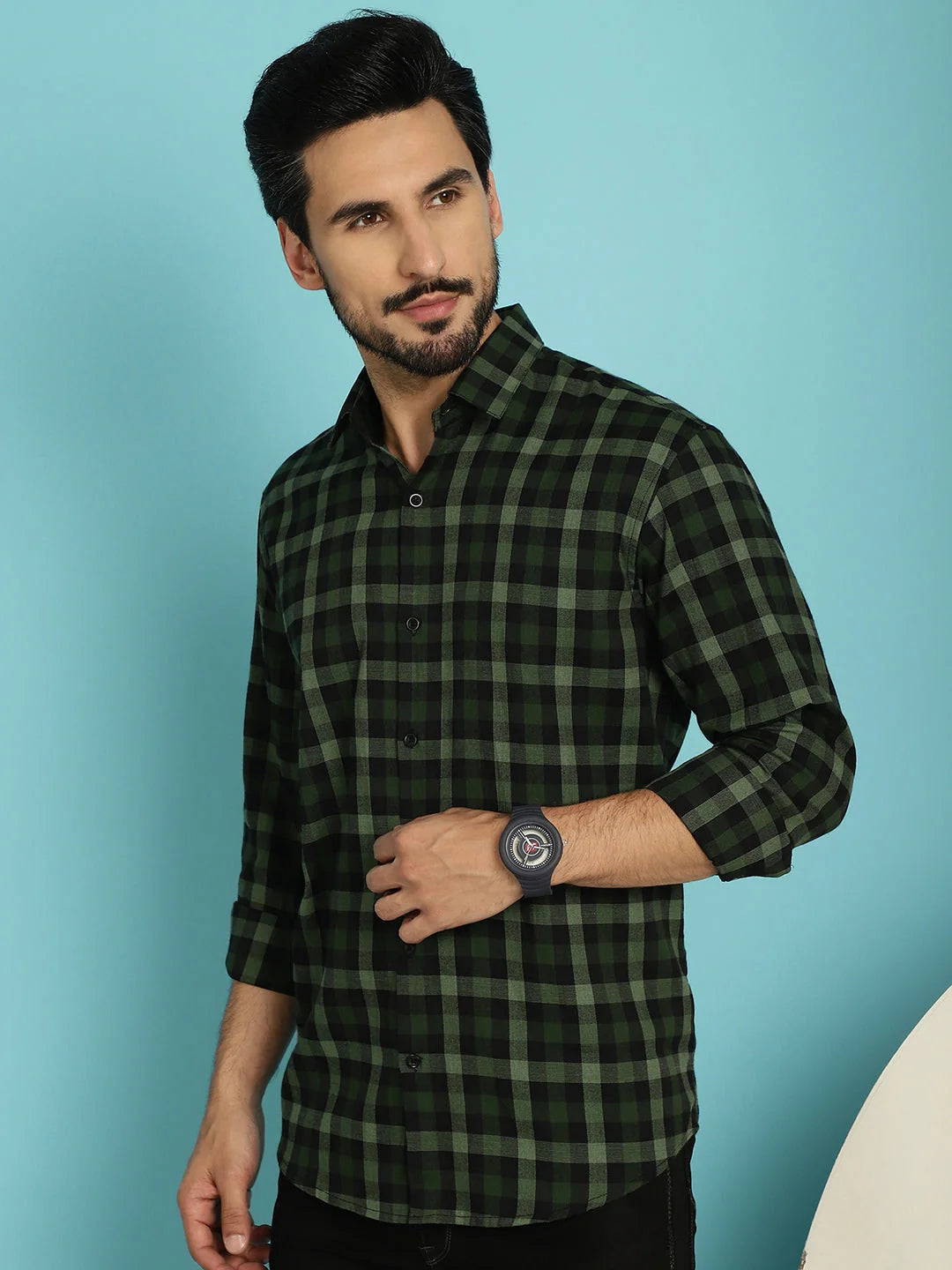 Checked Casual Mens Shirt - Cotton Shirt - SF-900