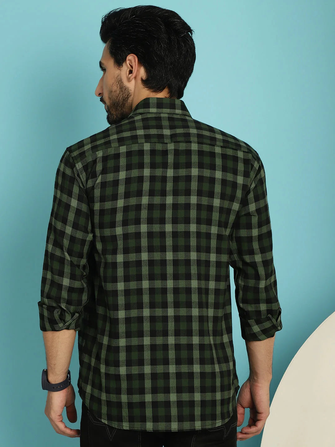Checked Casual Mens Shirt - Cotton Shirt - SF-900
