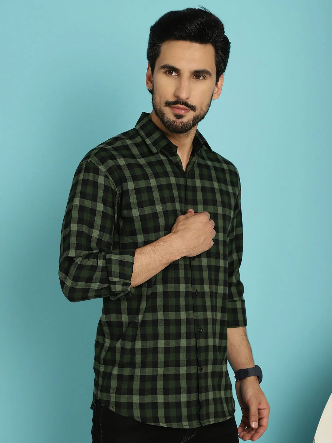 Checked Casual Mens Shirt - Cotton Shirt - SF-900