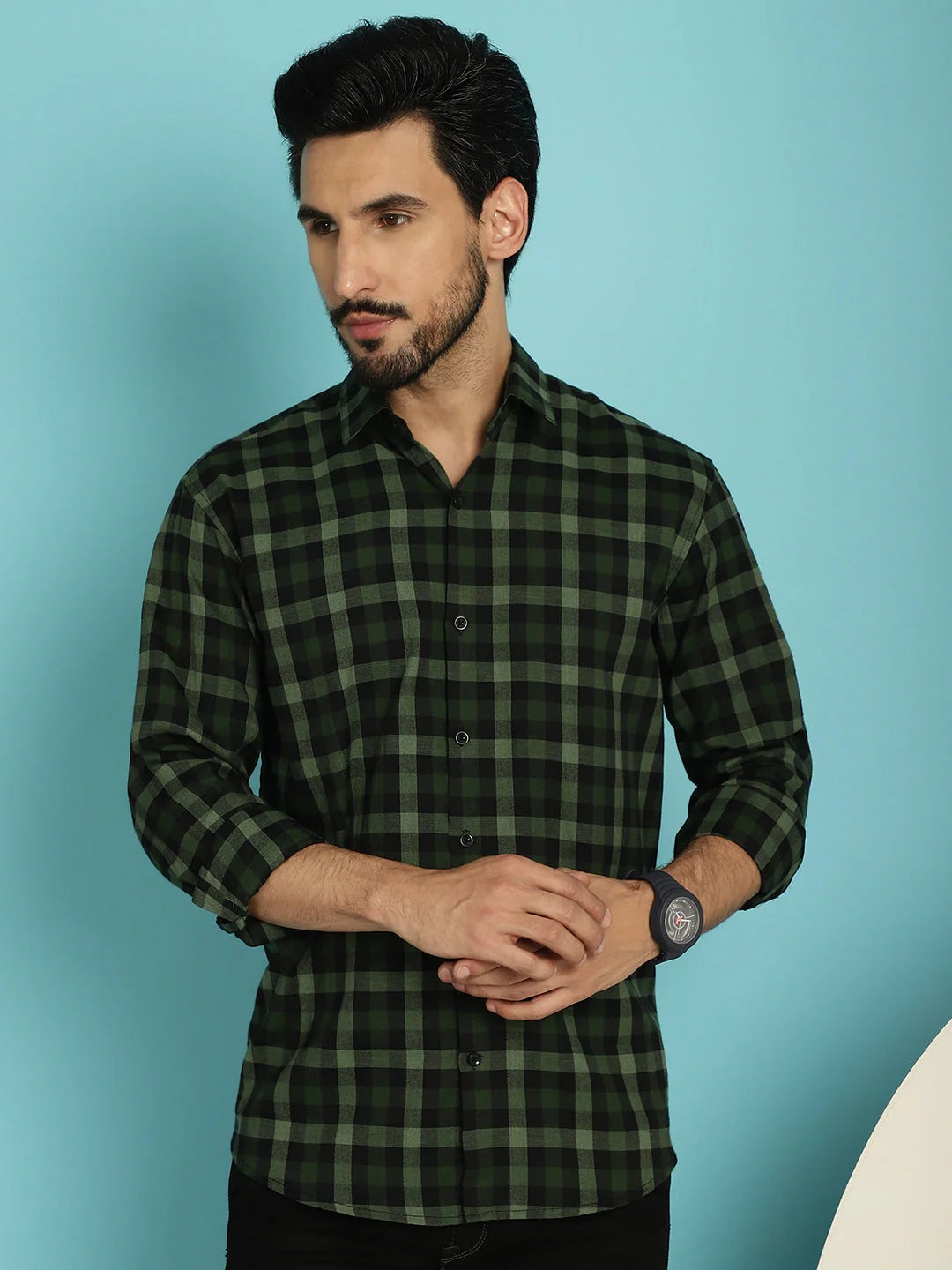 Checked Casual Mens Shirt - Cotton Shirt - SF-900