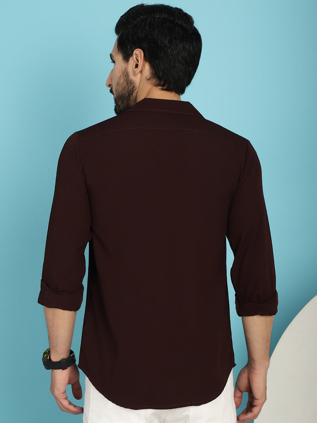 DesiQlo Men Solid Formal Shirt - Brown