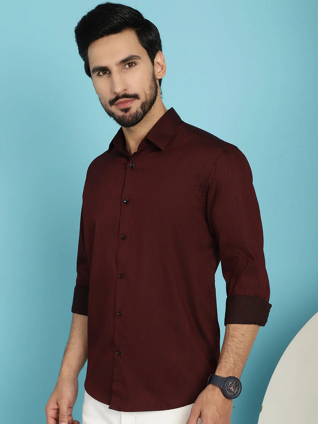 Woven Design Casual Shirt | Cotton Mens Shirt