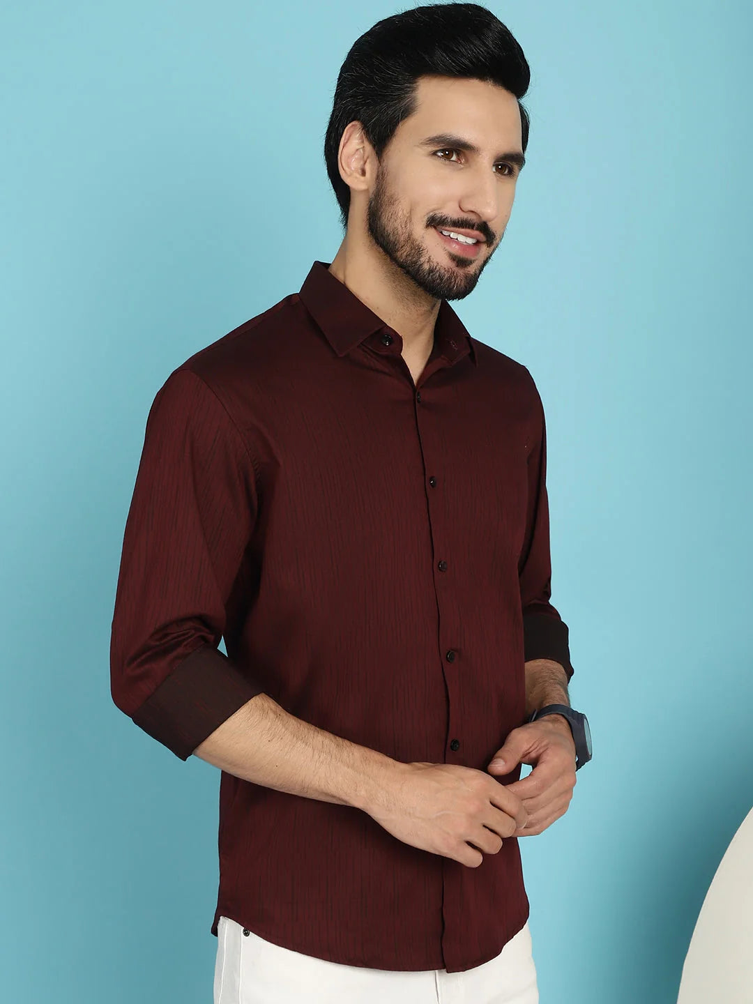 Woven Design Casual Shirt | Cotton Mens Shirt