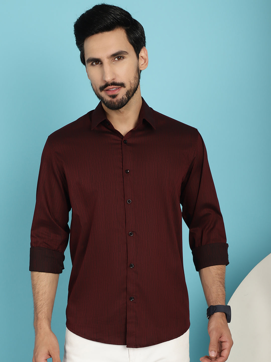 Woven Design Casual Shirt | Cotton Mens Shirt