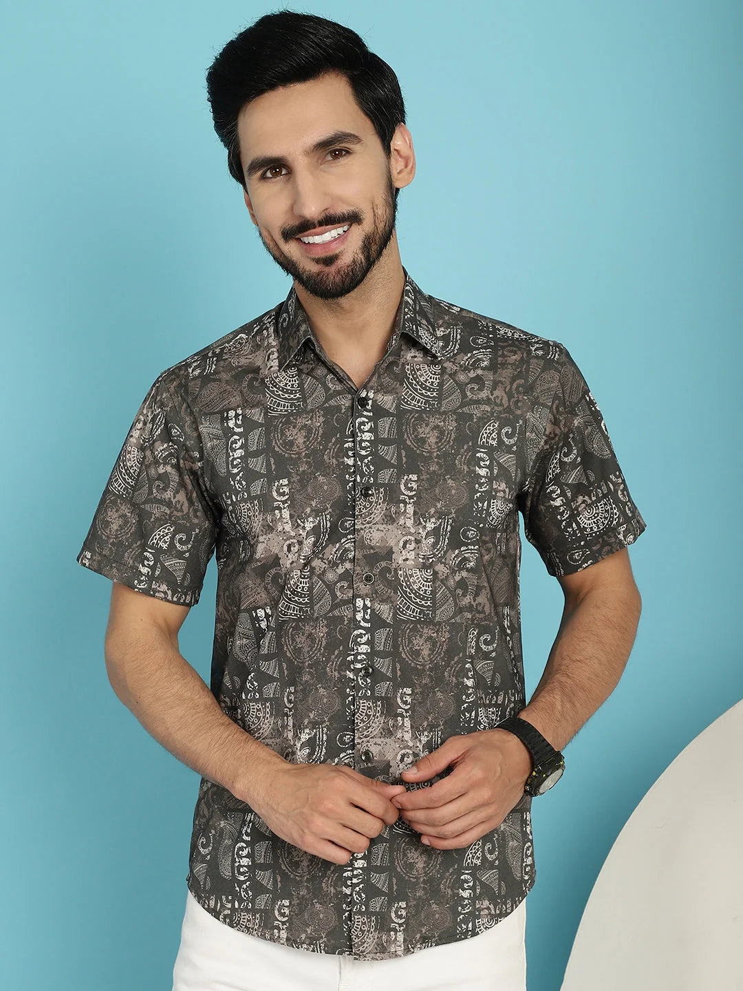 Printed Mens Shirt SF-913 | Cotton Beach & Casual Shirts