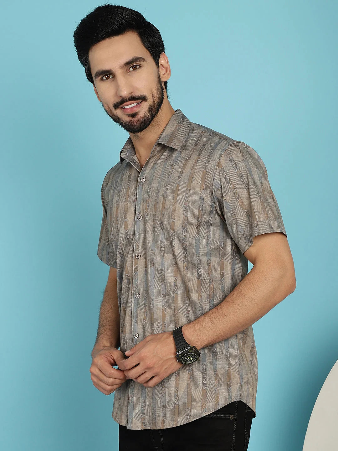 Floral Printed Casual Shirt - Stylish Cotton Mens Shirt