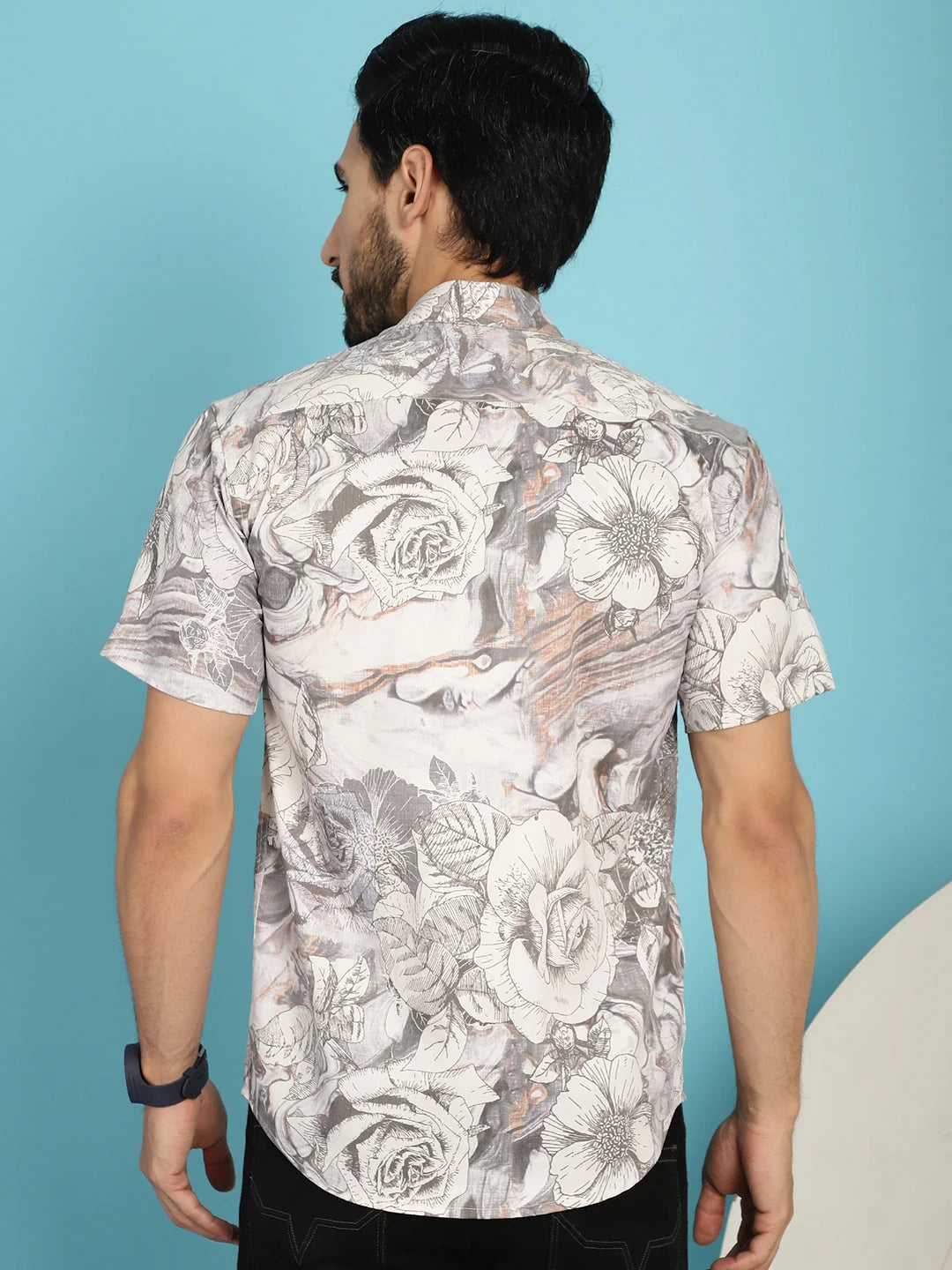 Floral Printed Casual Shirt - Cotton Beach Shirts for Men