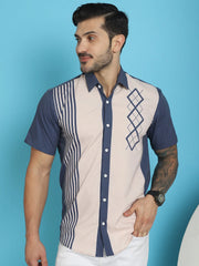 Printed Half Sleeve Lycra Shirt for Men-Styled